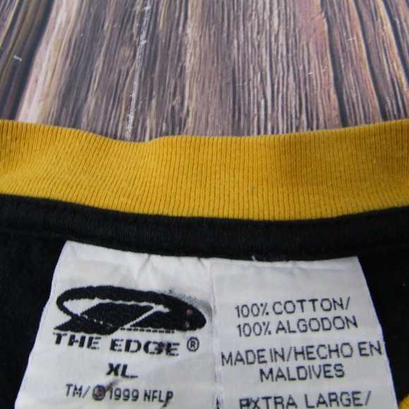 Vintage Pittsburgh Steelers Shirt Mens XL Black Yellow NFL Football 90s Tee Edge - Picture 2 of 7